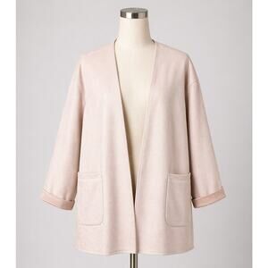 Joan Vass | Pink Faux Suede Light Jacket
